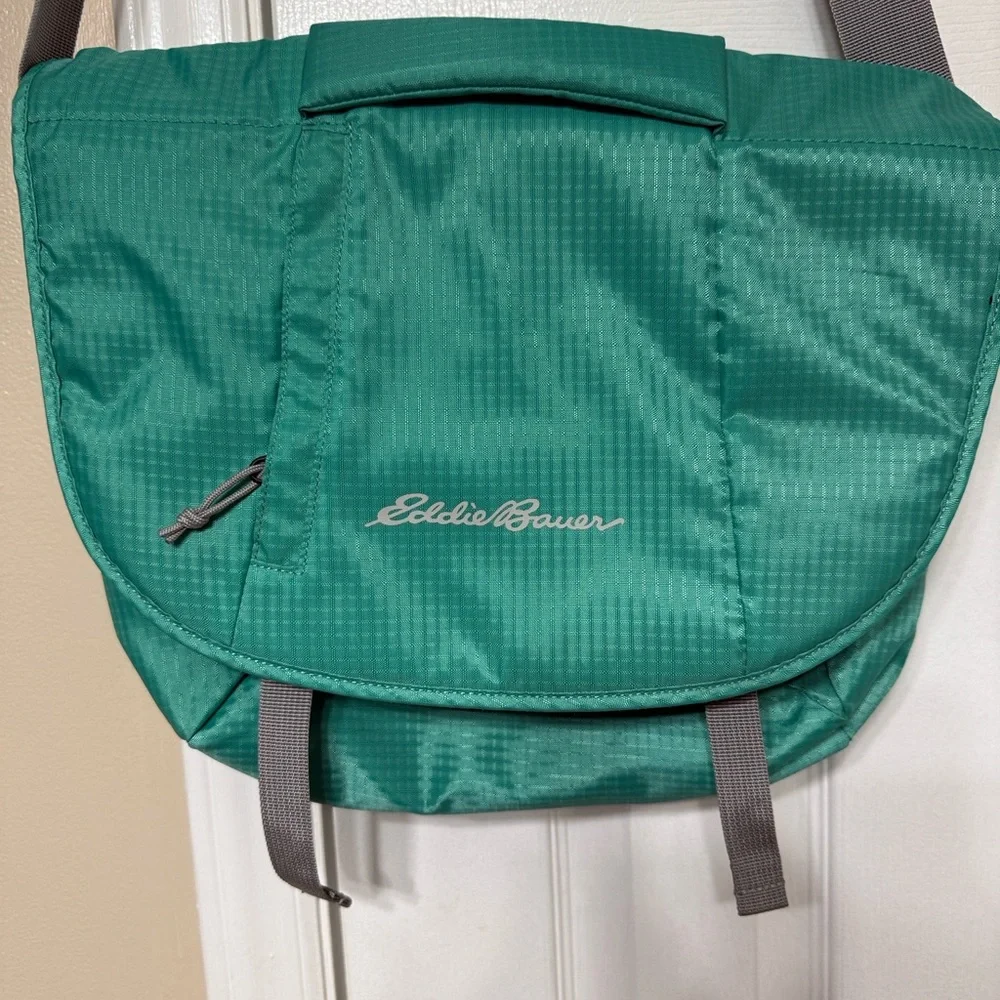 Eddie Bauer Teal and Gray Messenger Bag
